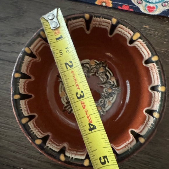 5" terracotta Handcrafted Ceramic Bowl with Earthy Tones Mexican - Picture 4 of 4
